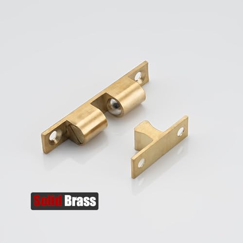 JQK Cabinet Door Catch, Closet Ball Tension Latch, Solid Brass 4 Pack 70mm, HBC200-P4