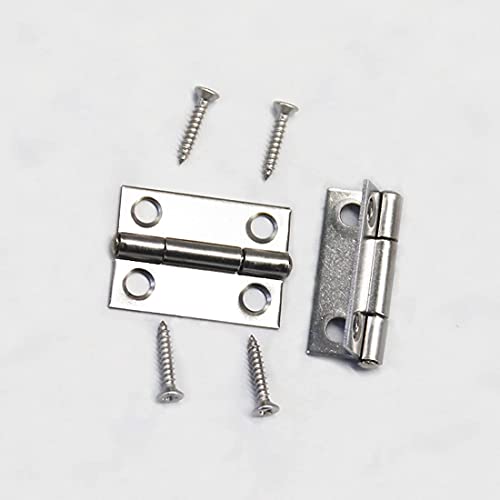 10pcs 304 Stainless Steel 1-inch Folding Butt Hinges Small Hinges Mini Door Hinges for Case Wooden Jewelry Box Lid Crafts (25mm x 18.5mm x 0.8mm) - size: 10pcs 1-inchS w Screws