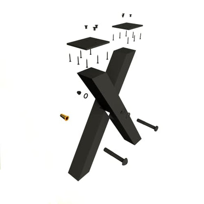 Orgerphy 30" Black Metal Table Legs (2PCS)| Dining Table Legs X-Frame Heavy Duty Furniture Legs Desk Legs Bench Legs | Metal Legs for Coffee Table Furniture Bench Legs (30”H x 25.2”W) - size: 30 inch