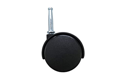 Shepherd Hardware 9406 2-Inch Office Chair Caster, Twin Wheel with Brake, 5/16-Inch Stem Diameter, 75lb Load Capacity, 2-Pack,Black - style: 2" wheel with brake, 5/16" x 1-1/2" grip-neck stem