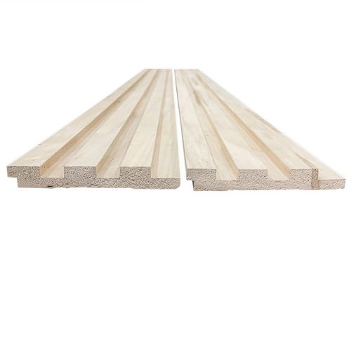 6-Pack Real Wood Slat Wall Panels, 3/4" x 5-1/2" x 48", Solid American Hardwood, The Millwork Outlet (White Oak, 48") - color: White Oak, size: 48"