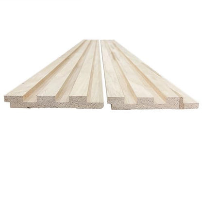 6-Pack Real Wood Slat Wall Panels, 3/4" x 5-1/2" x 48", Solid American Hardwood, The Millwork Outlet (White Oak, 48") - color: White Oak, size: 48"