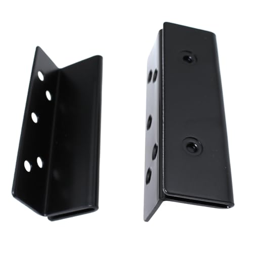 2PCS 98x30mm Black Metal Double Hook Groove Bracket Bed Hardware Stand for Attaching and Securing Footrests