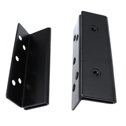 2PCS 98x30mm Black Metal Double Hook Groove Bracket Bed Hardware Stand for Attaching and Securing Footrests