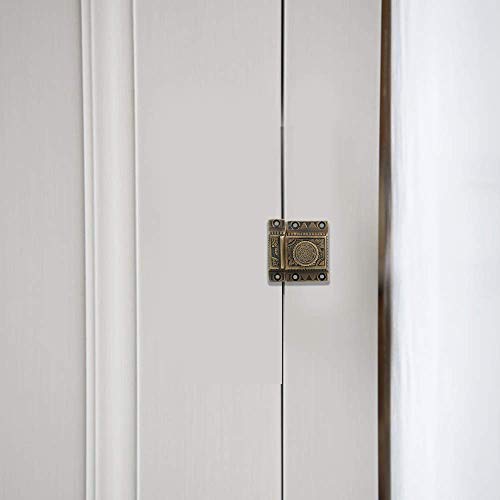A29 Cabinet Latch, Solid Brass, Antique Brass, Flower Knob - color: Weathered Bronze-F