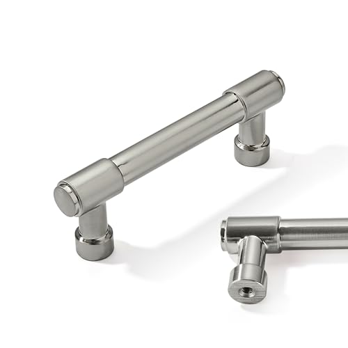 10 Pack 3 Inch Brushed Satin Nickel Pulls - Cabinet Handles and Drawer Pulls - color: Brushed Nickel, size: 3"(76mm) hole center