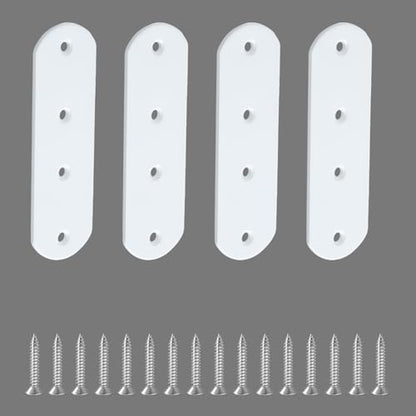 Alise 4 Pcs White Flat Mending Plates for Wood Furniture,125x38mm - color: White Finish, size: 125mmX38mm