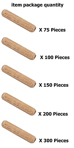 5/16" x 1.5" Fluted Wood Dowel Pins (100 Pack) – Premium Kiln-Dried Beechwood Furniture Joinery Pins – Tapered Chamfered Ends for Easy Insertion – Ideal for Arts, Crafts, and DIY Woodworking Projects - size: 5/16" x 1.5"