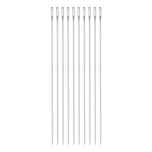 HARFINGTON 10pcs 5.91 Inch Upholstery Needles Large Eye Stitching Needles Stainless Steel Straight Hand Sewing Needles for Home Hand Sewing Leather Tapestry Embroidery Tufting Webbing Carpet - size: 5.91 Inch