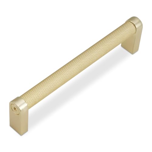 10 Pack 5Inch Kitchen Cabinet Handles Brushed Gold Knurled Cabinet Pulls Gold Drawer Pulls Kitchen Hardware - color: Brushed Gold, size: 5'' Hole Center(128mm)