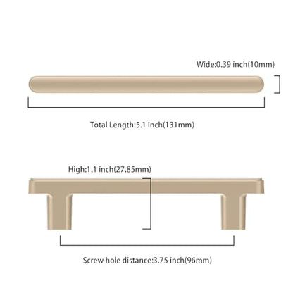 Asidrama 10 Pack 3.75 Inch(96mm) Champagne Copper Cabinet Handles, Kitchen Cabinet Hardware for Cupboard Drawer Pulls - color: Champagne Copper, size: 3.75" Hole Center, style: 10 Pack