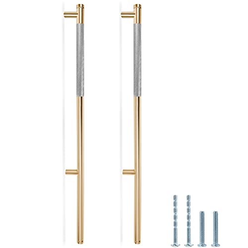 16" Length Knurled Cabinet Pulls 12 Pack - 10" Hole to Hole, Grey & Gold - color: Gray, size: 256mm | 10 inch C/C