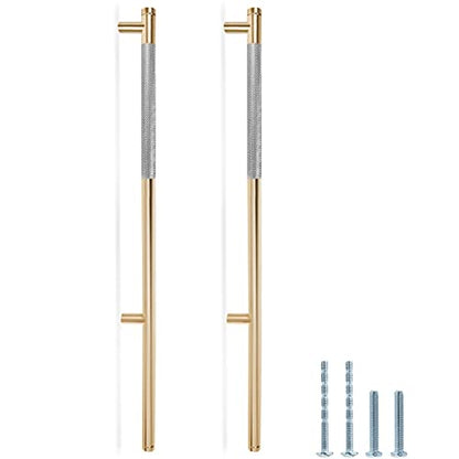 16" Length Knurled Cabinet Pulls 12 Pack - 10" Hole to Hole, Grey & Gold - color: Gray, size: 256mm | 10 inch C/C