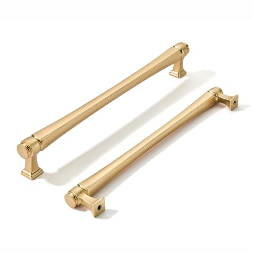 LIMUR 10 Pack 7.5 Inch (192 mm) Hole Center Champagne Gold Cabinet Pulls – Solid Zinc Alloy Kitchen Cabinet Handles, Drawer Pulls for Bathroom Vanity, Dresser & Wardrobe, M4 Screws Included - color: Champagne Gold, size: 7.5"/192 MM Hole Center
