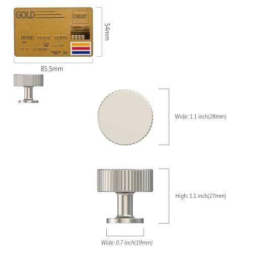 Amerdeco 10 Pack Brushed Satin Nickel Cabinet Knobs - color: Brushed Satin Nickel, size: 1"/25MM