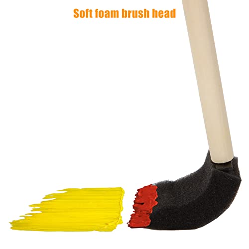 200 Pack 1 inch Foam Brush Bulk Foam Paint Brush Sponge Paint Brush with Wood Handle for Acrylics, Stains, Varnishes, Crafts - color: 200 Pack-1 Inch