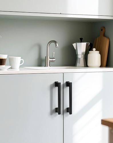Probrico 10 Pack Matte Black Kitchen Cabinet Pulls 6.3 Inch (160mm) Hole Centers Cabinet Pulls for Cabinets Cupboard Handles Drawer Pulls - color: Black, size: 6.3 inch hole center
