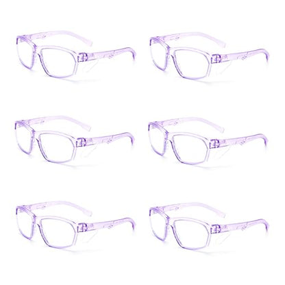 ProtectX Stylish Safety Glasses Anti-Fog Scratch Lilac Clear - 6PC - color: 6 Pack Lilac