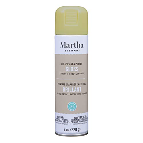 MARTHA STEWART Paint & Primer 8oz Spray Paint, Gloss Couscous (42890) - color: Gloss Couscous