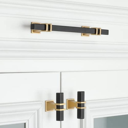 25 Pack 3 Inch Black and Gold Cabinet Pulls Kitchen Cabinet Handle - color: Black & Matte Gold, size: 3 inch (76mm) Hole Center Pull