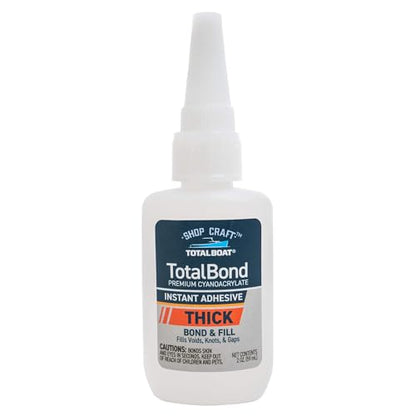 TotalBoat TotalBond Clear Super Glue Adhesive, Thick CA Glue - 2 oz Bottle - style: Thick