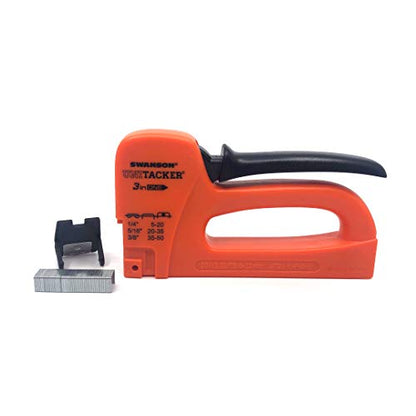 Swanson Tool Co STA653B Unitacker 3-in-1 Multi-Function Staple Gun, Lightweight Design for JT21 Light Duty Fasteners, Includes 3,200 Staples