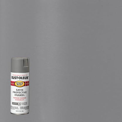 Rust-Oleum Stops Rust Spray Paint, Satin Coastal Gray - color: Satin Coastal Gray, size: 12 Ounce (Pack of 6)