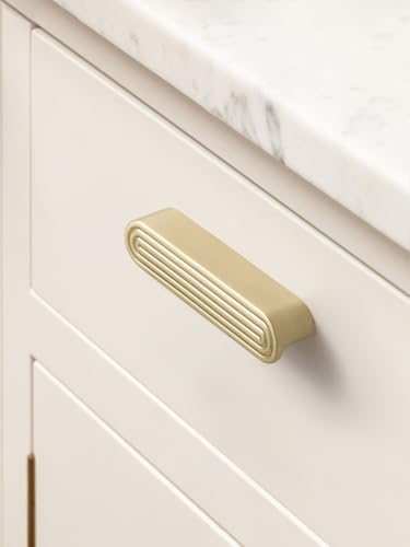 Cabinet Pulls Gold 3.75" Hole Center 5 Pack - color: Brushed Gold, size: 3-3/4"(96mm) Hole Center