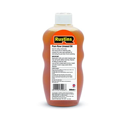 Rustins Pure Natural Raw Linseed Oil 300ml | 10.1 Fl. Oz.