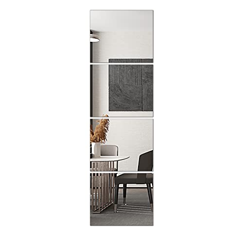 Delma Glass Full Length Wall Mirror Tiles, 14'' x 12'' 4PCS - size: 14''x12''-4PCS