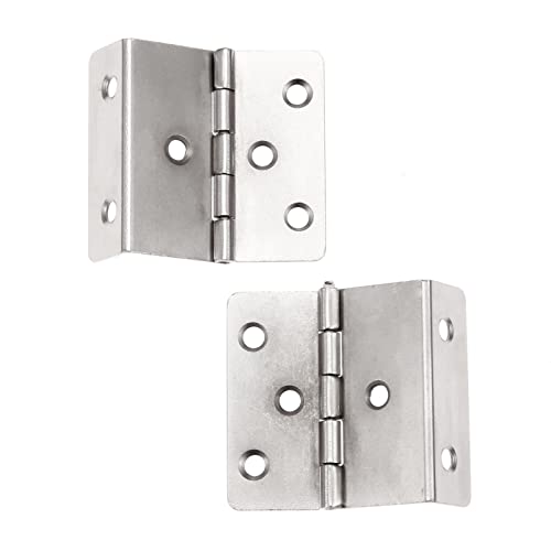 Yetaha 2 PCS Three-Folding Hinges，Vintage Folding Bench Hinge Hardware with 12 Screws, Jewelry Chest for Wooden Box Door Cabinet Wardrobe Suitcase, Silver - color: Silver