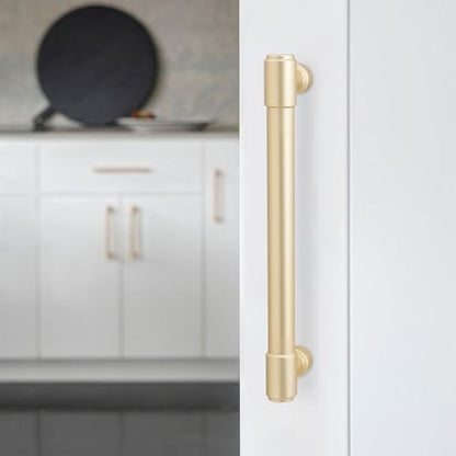 10 Pack 5 Inch(128mm) Kitchen Cabinet Handles Brushed Gold Cabinet Pulls Drawer Pulls Solid Cabinet Hardware - color: Brushed Gold, size: 5'' Hole Center(128mm)