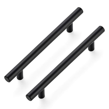 Ravinte Hardware Matte Black Cabinet Handles Drawer Pulls 5 Inch CC 10 Pack - color: Matte Black T-Shaped, size: 5" Hole Center