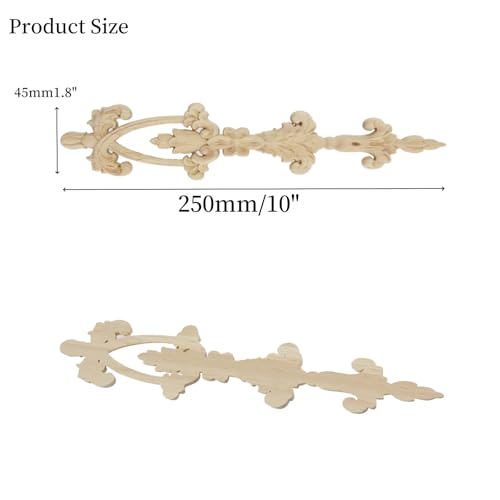 6 Pack Decorative Wood Carved Appliques Onlays Frame Decals, Wooden Carving DIY Craft Set for Wall Dresser Door Bookcase Cabinet (10" x 1.9") - style: Style1,6 pcs