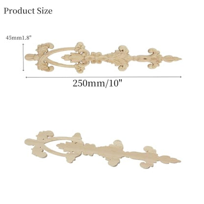 6 Pack Decorative Wood Carved Appliques Onlays Frame Decals, Wooden Carving DIY Craft Set for Wall Dresser Door Bookcase Cabinet (10" x 1.9") - style: Style1,6 pcs