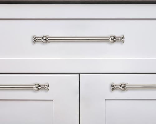10 Pack 3 Inch Hole Center Polished Nickel Cabinet Pulls-Heavy Duty Solid Cabinet Handles Suitable for Cabinets, Dressers, Kitchens and Bathroom cabinets - color: Polished Nickel, size: 3 Inch hole center, style: 10-Pack