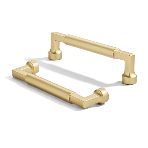 2 Pack 3-1/2 Inch Hole Center Gold Cabinet Pulls-Heavy Duty Solid Cabinet Handles for cabinets Dressers Kitchens Handles Bathroom cabinets - color: Gold, size: 3-1/2"(89mm) Hole Center