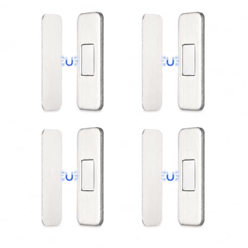 4-Pack Ultra-Thin Magnetic Door Catch, No-Drill Cabinet Magnets with Heavy Duty Adhesive, Slim Magnetic Closures for Drawers, Kitchen Cabinets, Wardrobe - size: 4Pack