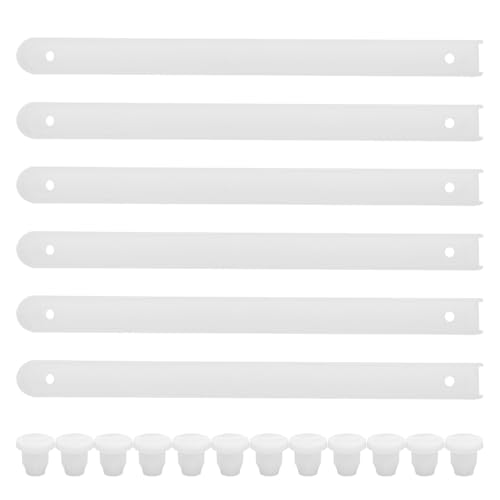 TEHAUX Drawer Slides Plastic Rail Guides 7.67 Inch Side Mount Slide Rails with Nails for Smooth Sliding Cabinet Drawers Lockers 6 Sets Replacement Parts