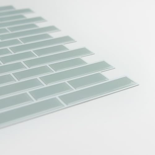 InHome Sea Glass Peel and Stick Backsplash Tiles, Blue, 10.5 in x 10.5 in