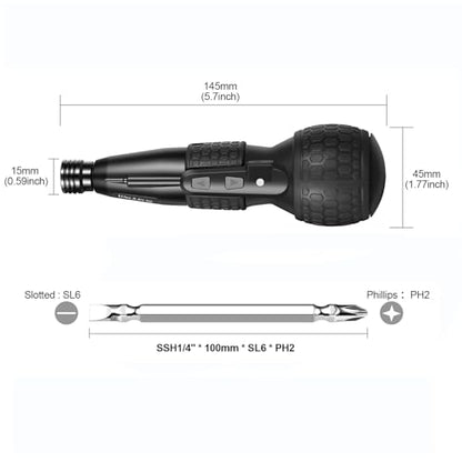 3.6V Cordless Electric Screwdriver, Manual & Automatic, 1800mAh, LED Light - color: Black 2