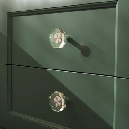 4 Pack Polygon Crystal Cabinet Knobs,1-1/4 Inch, Brushed Nickel - color: Nickel-4 pack, size: Polygon