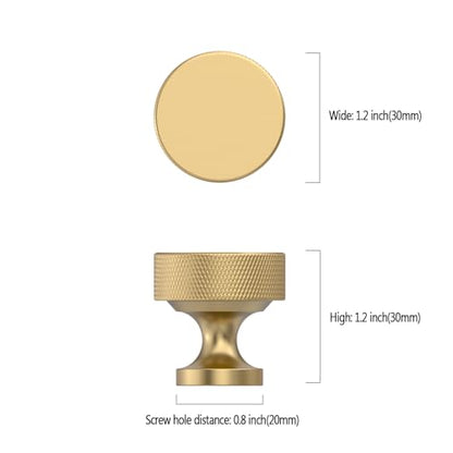 Champagne Bronze Knurled Cabinet Knobs Round Drawer Pulls 10 Pack - color: Champagne Bronze, size: Flat Round Knobs