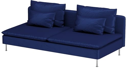 Heavy Velvet SODERHAMN Sofa Cover Compatible with IKEA Section Slipcover - color: Velvet Blue, size: Sofa Section