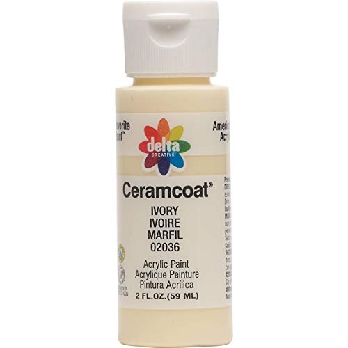 Delta Creative Ceramcoat Acrylic Paint in Assorted Colors (2 oz), 2036, Ivory - color: Ivory, size: 2 Fl Oz (Pack of 1)