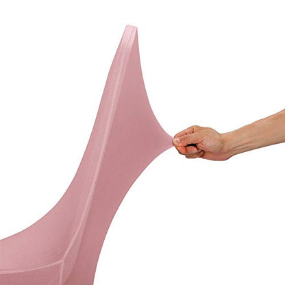 Peomeise Stretch Spandex Chair Cover for Wedding Party Dining Banquet Event (Dusty Rose, 12) - color: Dusty Rose, size: 12PCS