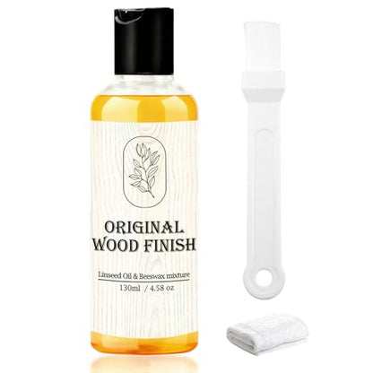 4.3 oz. Premium Original Wood Finish, Linseed Oil & Beeswax Blend, Linseed Oil for Wood Non-Toxic, Long-Lasting Protective Finish for All Woodwork Projects, Ideal for Use - size: 130ml