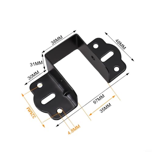 Bed Frame Center Support Brackets, Bed Frame Brackets Adapter U-Shape Bed Supporters Hardware For Headboard And Footboard(35mm) - size: 35mm