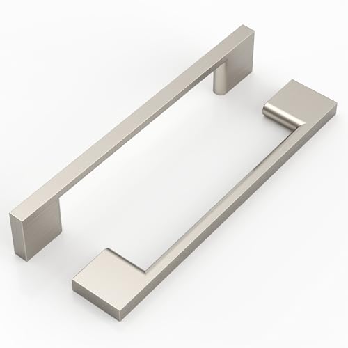 9BUILD 10 Pack Brushed Satin Nickel Cabinet Pulls 5 Inch Satin Nickel Kitchen Cabinet Handles, Cabinet Hardware for Cupboard Drawer Pulls - color: Brushed Satin Nickel, size: 5"/128MM Hole Center, style: 10 Pack