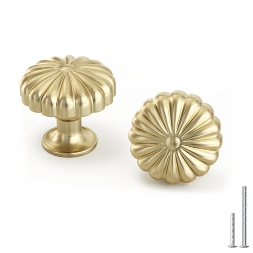Goldenwarm 15 Pack Gold Cabinet Knobs Dresser Knob for Drawer Handles - color: Brushed Gold